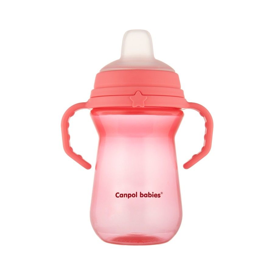 Canpol baby's beker met siliconen mond FirstCup 250ml PINK