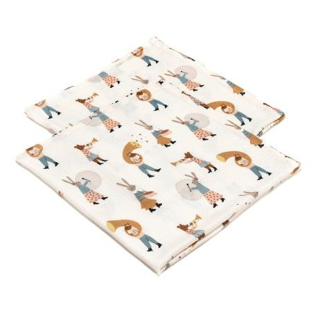 LA MILLOU SET OF BAMBOO DIAPERS - HEARTBEAT PINK MUSIC