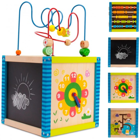 SUN BABY DREWNIANA KOSTKA EDUKACYJNA MANIPULACYJNA SORTER