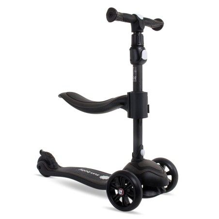 SUN BABY SCOOTER PER BAMBINI TRE RUOTE EQUILIBRIO FLASH 3IN1 LED NERO
