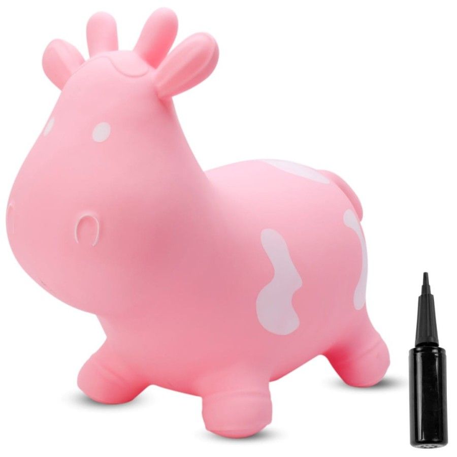 SUN BABY SALTADOR PARA NIÑOS SALTAR CON BOMBA VACA ROSA SUN BABY