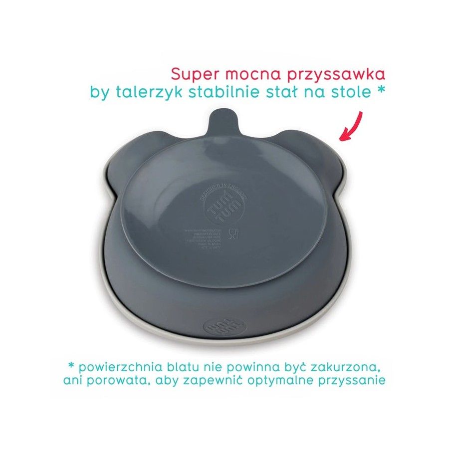 Tum Tum Ciotola con Ventosa e Cucchiaio Grigio