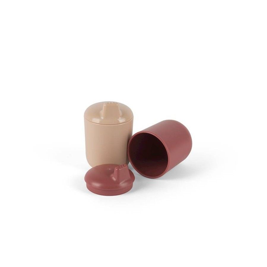 DANTOY TINY BIOBASED KUBEK NIEKAPEK 2 SZT NUDE/RUBY RED