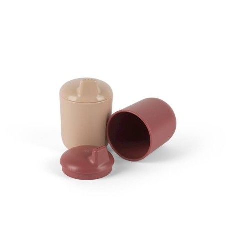 DANTOY Tiny Biobased Kubek Niekapek 2 Szt Nude / Ruby Red