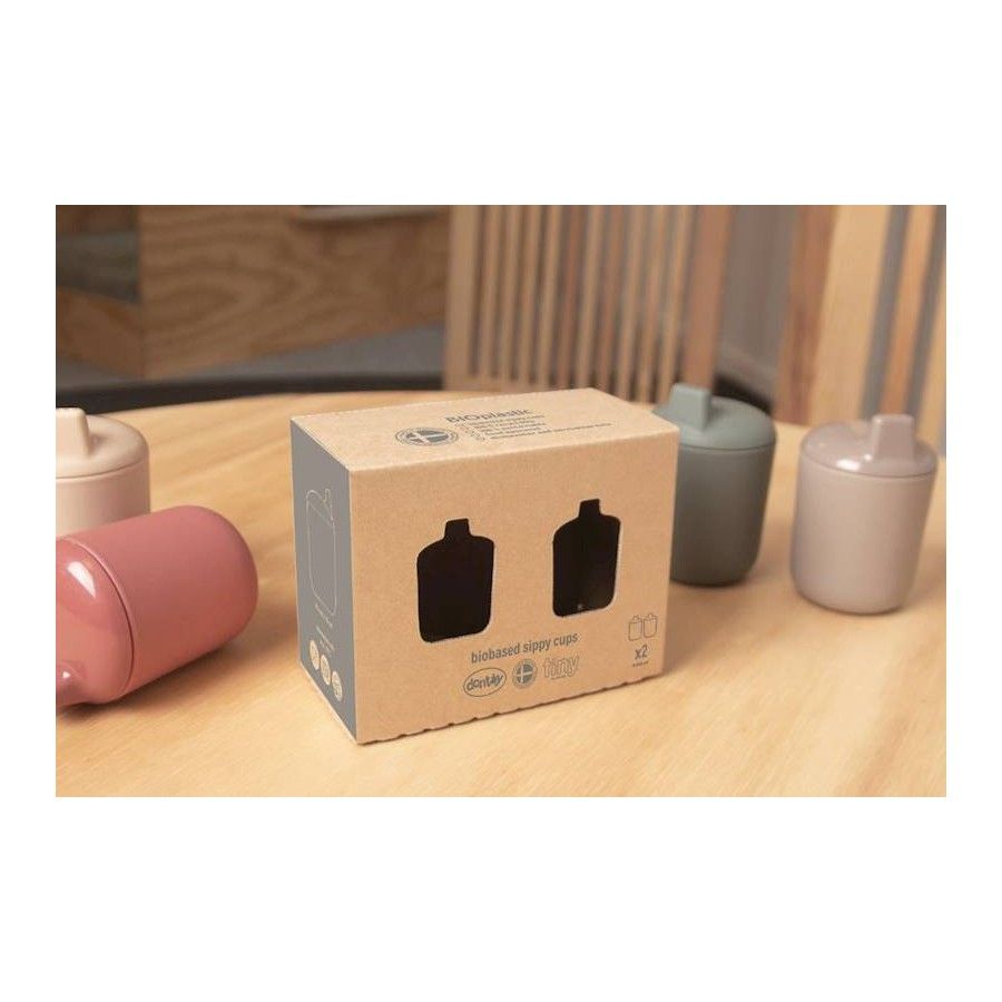 DANTOY TINY BIOBASED KUBEK NIEKAPEK 2 SZT NUDE/RUBY RED