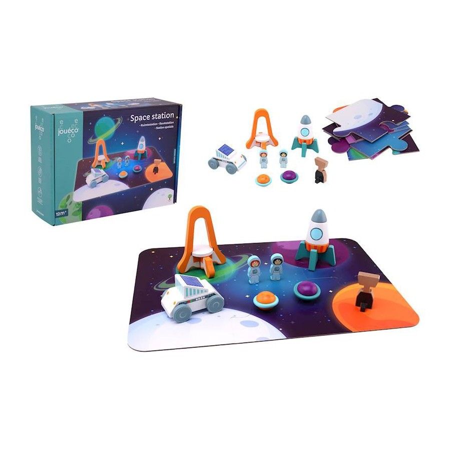 JOUECO DREWNIANA STACJA KOSMICZNA I PUZZLE