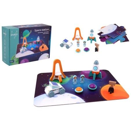JOUECO Drevená vesmírna stanica a puzzle