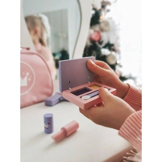 JOUECO DREWNIANY ZESTAW BEAUTY DO MAKIJAŻU I KOSMETYCZKA