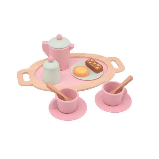 JOUECO Fa tea készlet tea készlet rózsaszín