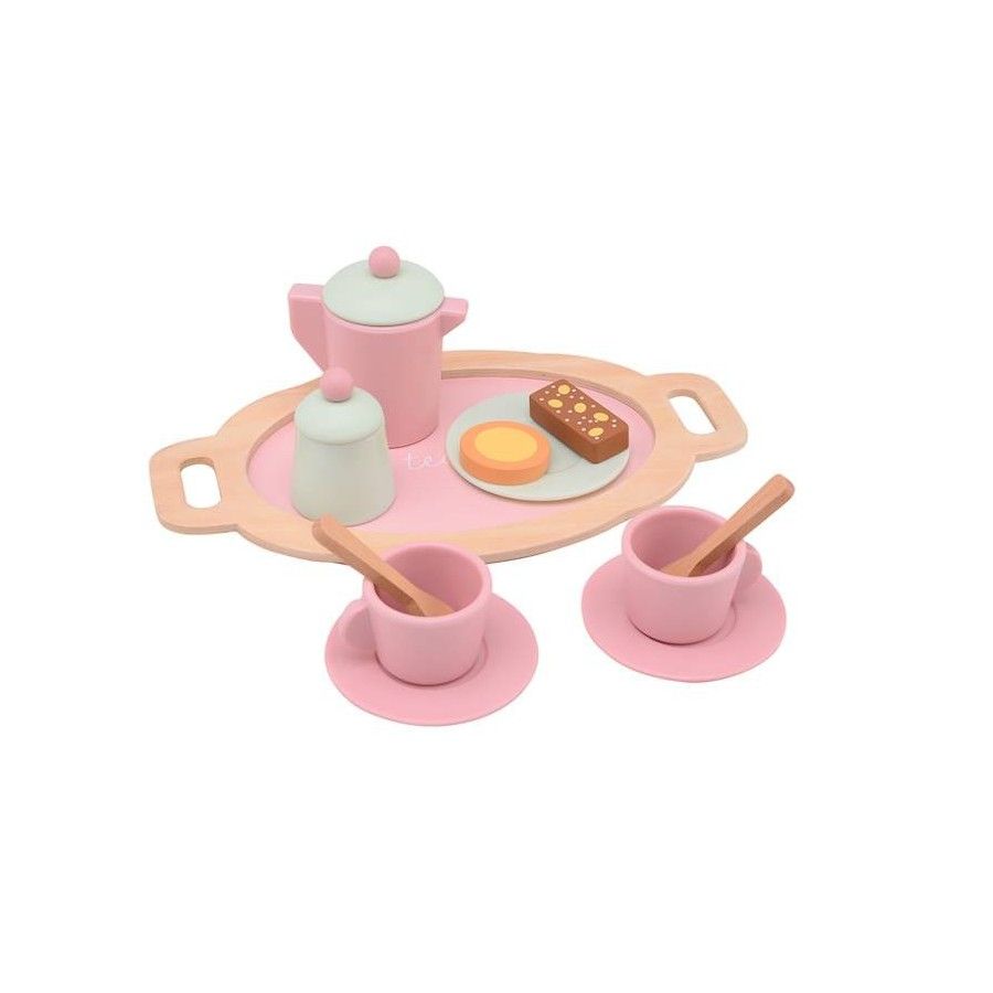 JOUECO DREWNIANY ZESTAW DO HERBATY TEA SET PINK