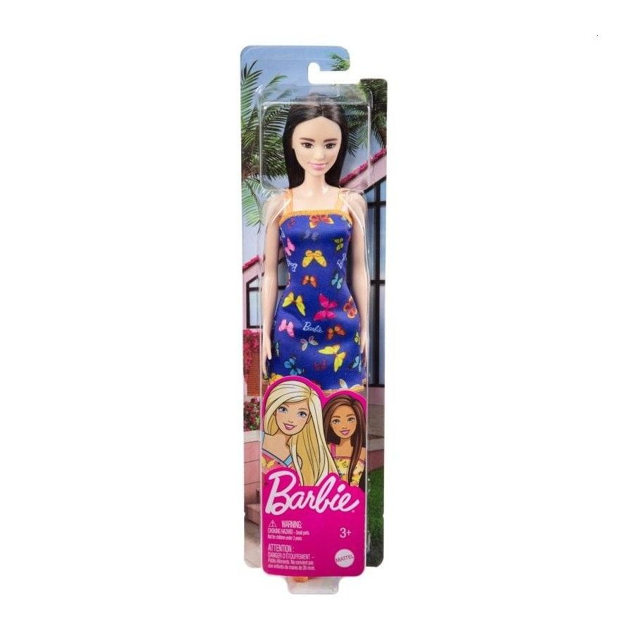 Barbie LALKA MOTYLE PLAŻOWA NIEBIESKA SUKIENKA