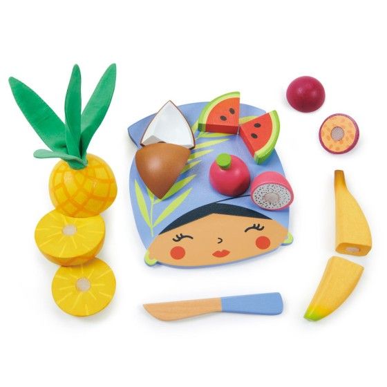 Tender Leaf Toys Wooden board with tropical fruits to