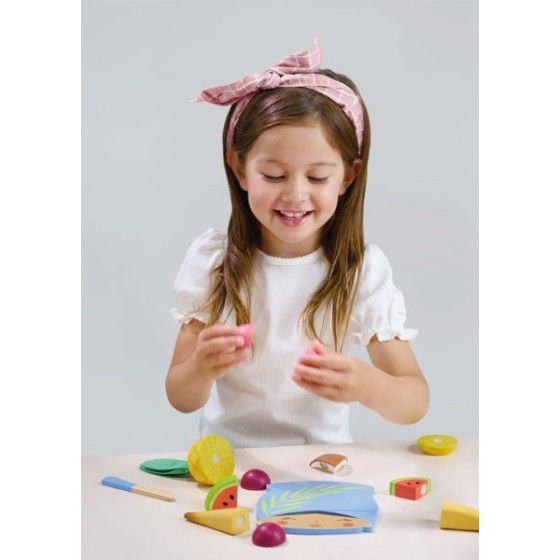Tender Leaf Toys Träbräda med tropiska frukter till
