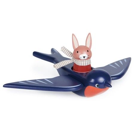 Tender Leaf Toys Priatelia - prehĺtať a zajačik, drevené figúrky