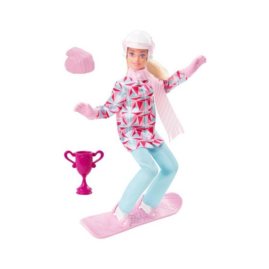 Barbie Sporty zimowe - Lalka Snowboardzistka + Akcesoria -