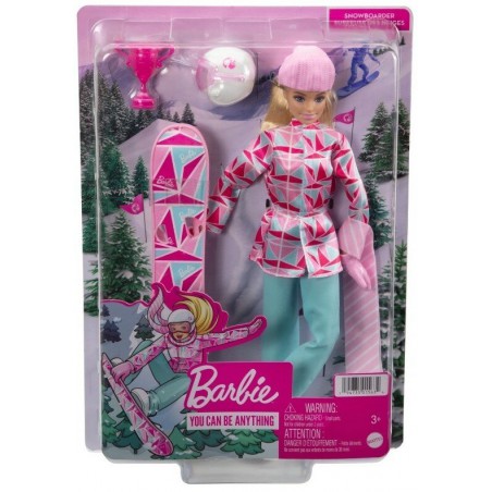 Barbie Sporty zimowe - Lalka Snowboardzistka + Akcesoria