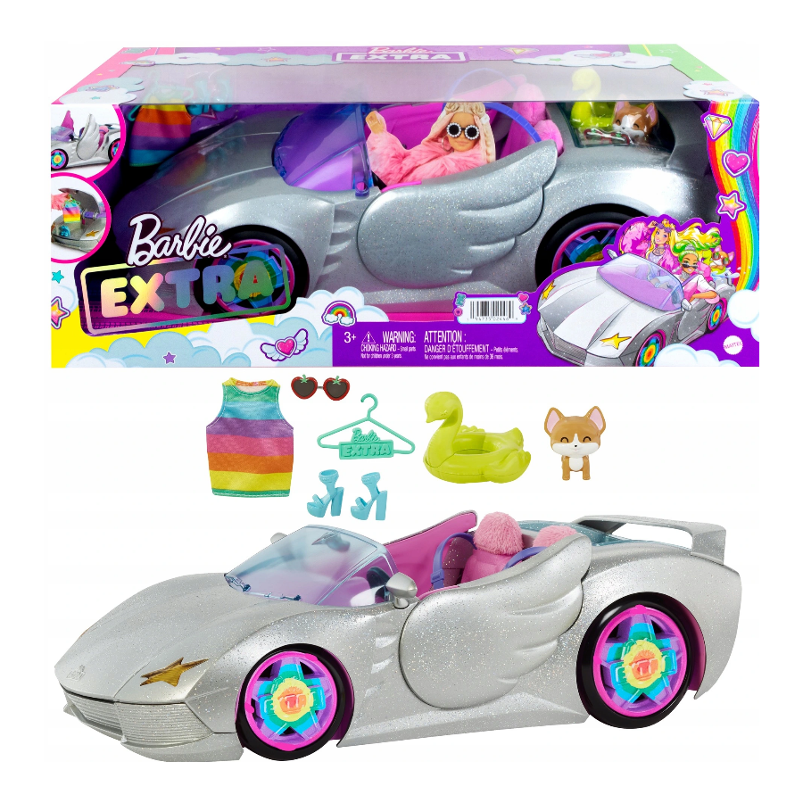 Barbie Extra kabriolet + akcesoria