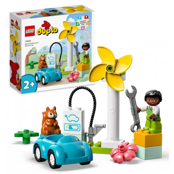 LEGO® DUPLO® - Turbina wiatrowa i samochód elektryczny -