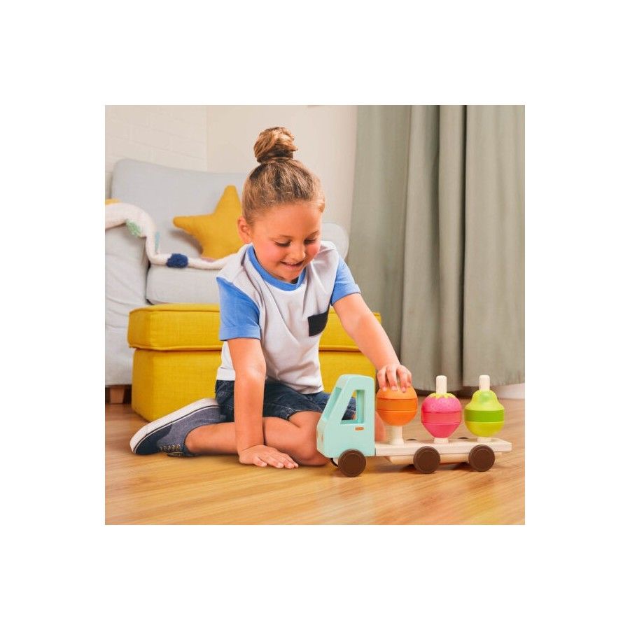 B.toys Stack & Roll gyümölcs teherautó - fa teherautó