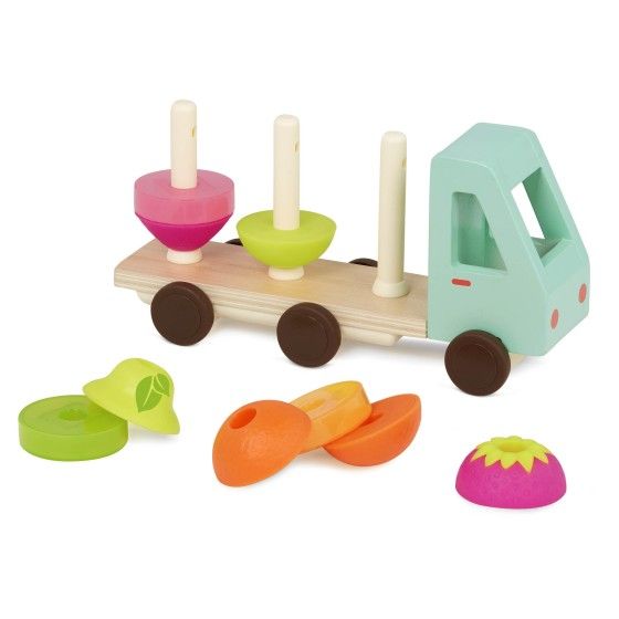 B.toys Stack & Roll Fruit Truck – drewniana ciężarówka z OWOCAMI