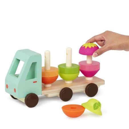 B.toys Stack & Roll Fruit Truck - Träbil med frukter