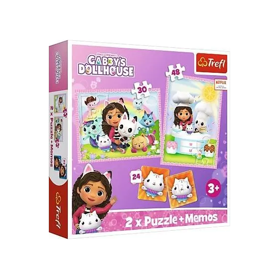 Trefl 2in1 puzzle - (30.48el.) + Memóriák - Gabi macskával