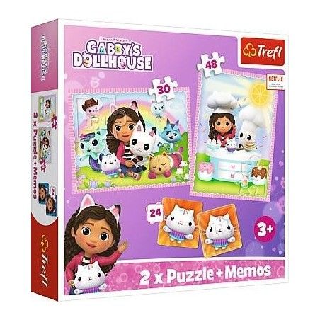 Trefl Puzzle 2w1 - (30,48el.) + memos - Gabi z Kocim Przyjacielem