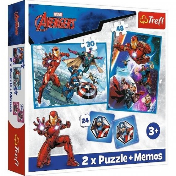 Trefl Puzzle 2en1 - (30,48 pièces) mémoire - Héros en action