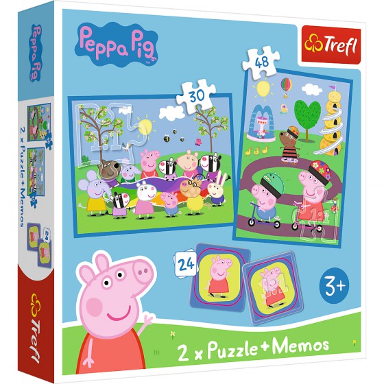 Trefl Puzzle 2en1 - (30,48 pièces) + mémoire - Moments joyeux