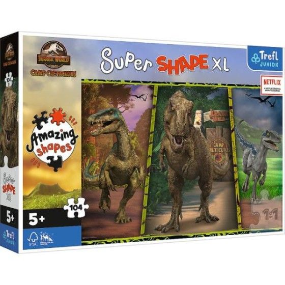 Trefl Puzzle 104el. XL - Kolorowe dinozaury