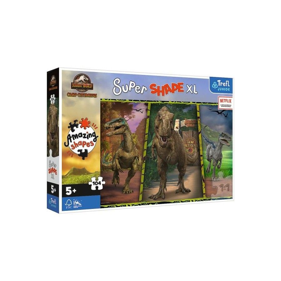 Trefl Puzzle 104el. XL - Kolorowe dinozaury