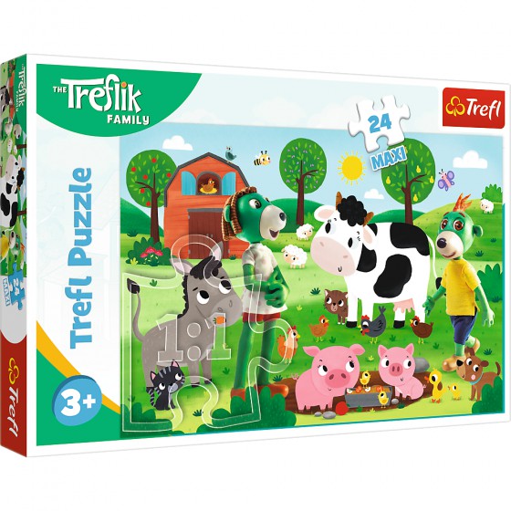Trefl Maxi-puzzle 24 pièces. - La famille Treflik