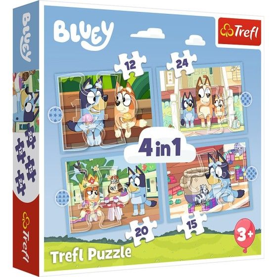 Trefl Puzzle 4w1 Bluey i jego świat