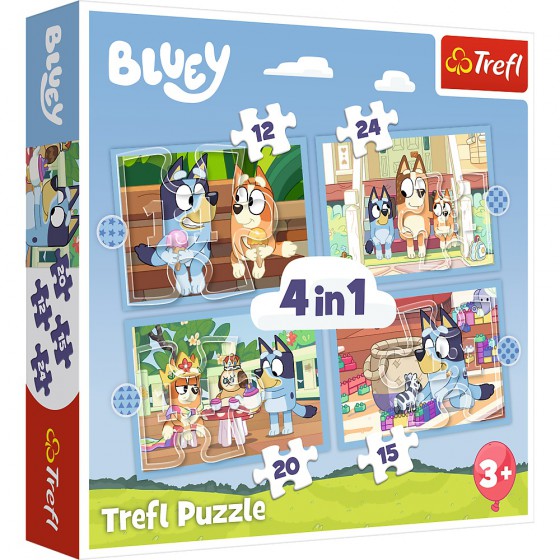 Trefl Puzzle 4 en 1 Bluey y su mundo