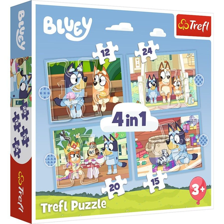 Trefl Puzzle 4 en 1 Bluey y su mundo