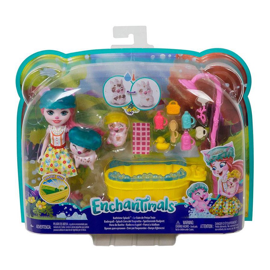 Enchantimals Bagno divertente con la bambola Petya Maiale