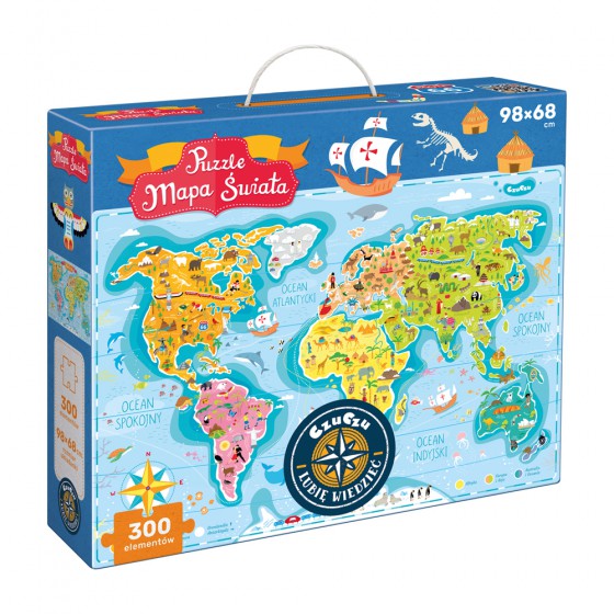 CzuCzu Puzzle Mappa del Mondo 300 pezzi.