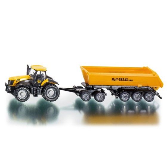 Siku Boer - tractor met trolley en kipper