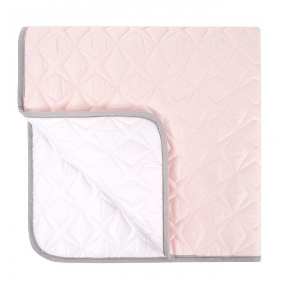 Samiboo - Quilted double-sided mat Super Star 90x90 white and pink