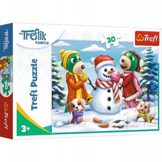 Trefl 子家族的拼图. 在冬季