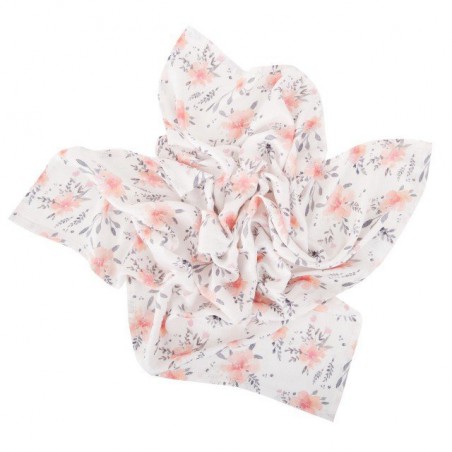 Samiboo - Bamboo muslin diaper/swaddle with silver ions flowers 75x100 cm