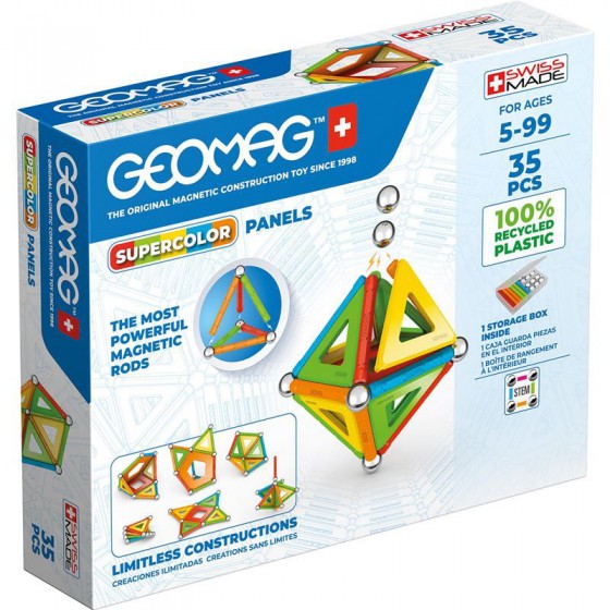Geomag Supercolor Panels Recycled - blocchi magnetici da 35 el.
