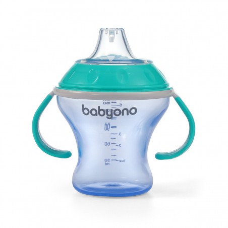 Babyono Non-spill cup with soft spout NATURAL NURSING 180ml - blue