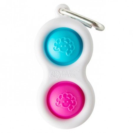 Fat Brain Toy Bubbles Dimpl Nyckelkedja. Enkel dimpl. Blå-Rosa