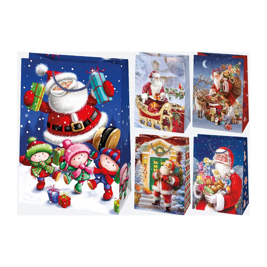 Pol-Mak Dekotasche T5 230x320x110 Sternset 74 Weihnachtsmann -