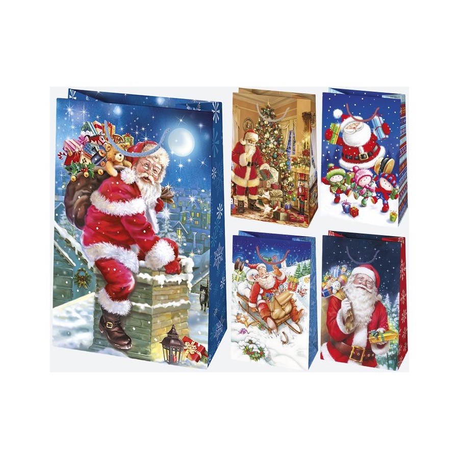 Pol-Mak Sac décoratif T3 160x240x70 Star set de 15 Pères Noël 1