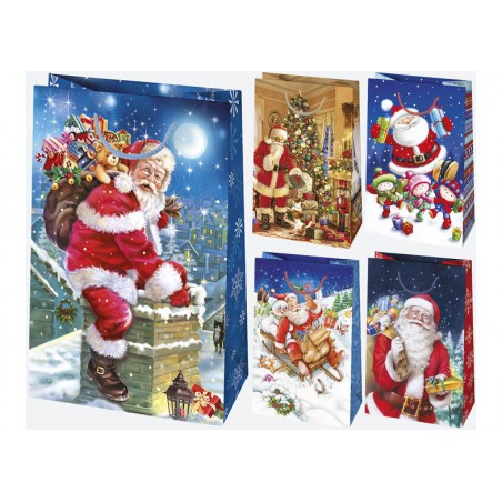 Pol-Mak Borsa decorativa T3 160x240x70 Set stella da 15 Babbo Natale 1 pz.