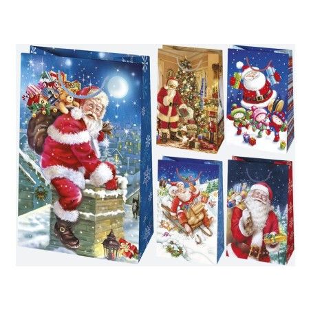 Pol-Mak Dekorativ handväska T3 160x240x70 Star Zest. 15 Santa Clauses 1pc.