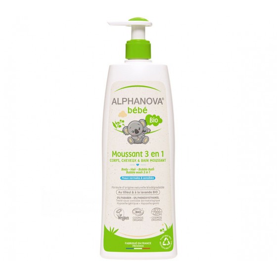 Alphanova Bebe Bio-Badebad für Kinder 3 in 1, 500 ml