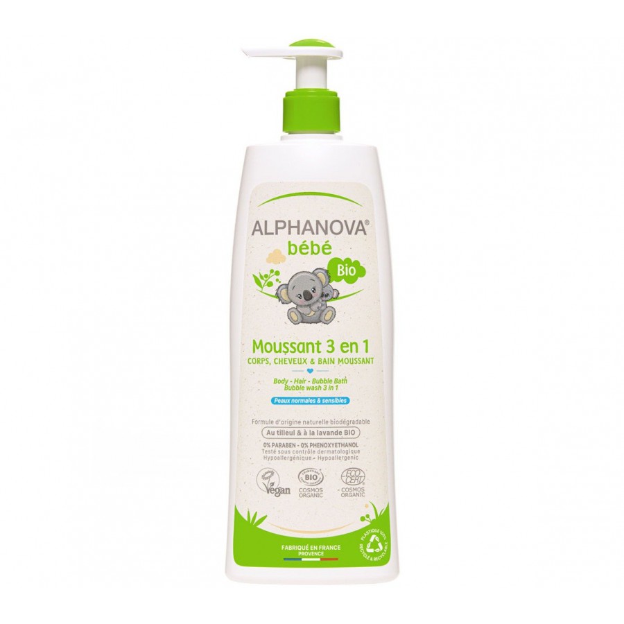 Alphanova Bebe Bio-Badebad für Kinder 3 in 1, 500 ml